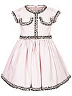 Розовое платье с твидовой отделкой - 1054609380130