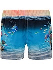 Пляжные шорты с принтом подводный мир - 4104519270087