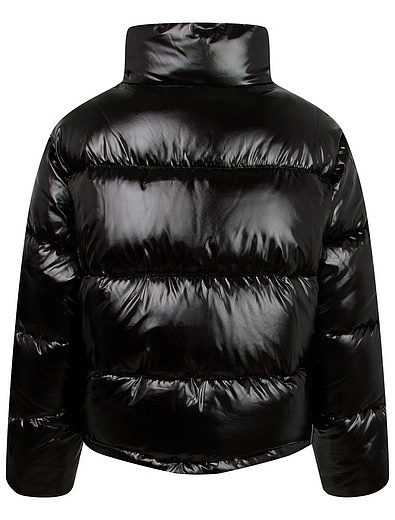 Короткая черная куртка с логотипом MSGM - 1074509083030 - Фото 2