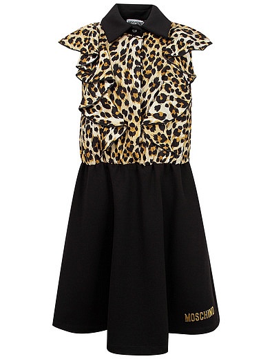 Платье с леопардовым верхом Moschino - 1054509286464 - Фото 1