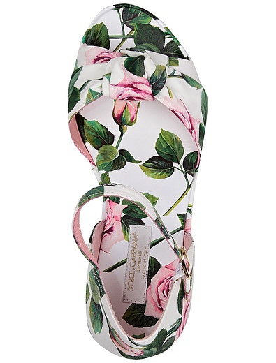 Босоножки на танкетке с принтом Тропические розы Dolce & Gabbana - 2163909070029 - Фото 4