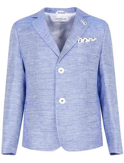 Костюм с льняным пиджаком и рубашкой с принтом ананасы Colorichiari - 6051519870237 - Фото 5
