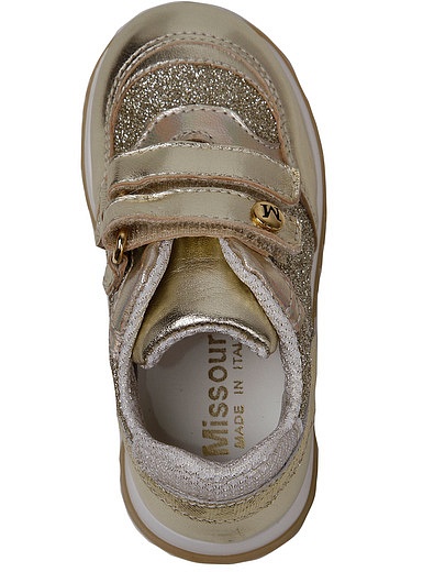 Золотые кроссовки на липучках Missouri - 2104509070019 - Фото 4
