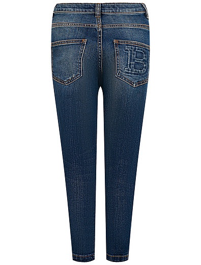 Синие джинсы с потертостями Balmain - 1164519182950 - Фото 2