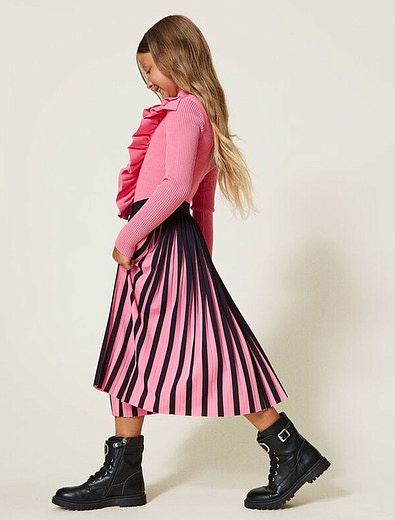 Чёрно-розовая юбка плиссе TWINSET - 1044509282849 - Фото 3