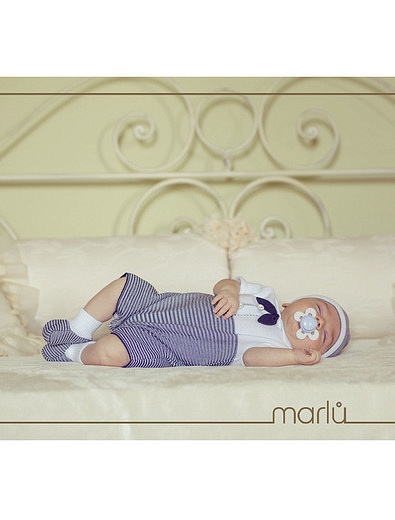 Хлопковый боди с имитацией шорт и рубашки Marlu - 1283019970222 - Фото 2