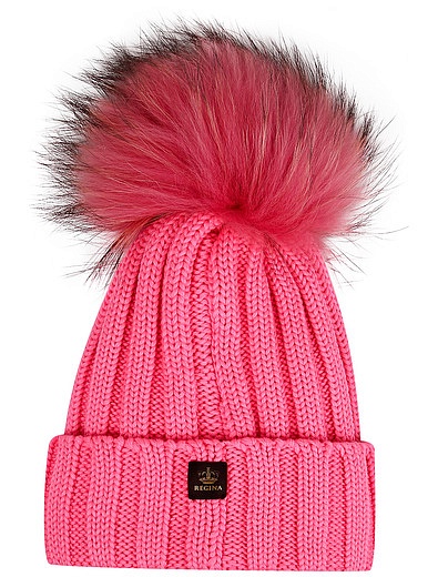 Розовая шапка с помпоном Regina - 1354509180824 - Фото 4