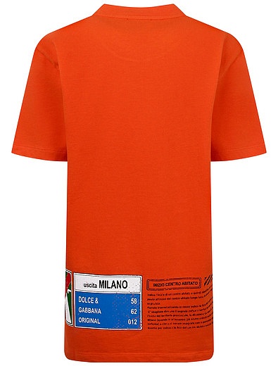 Оранжевая футболка с принтом Dolce & Gabbana - 1134519184612 - Фото 2