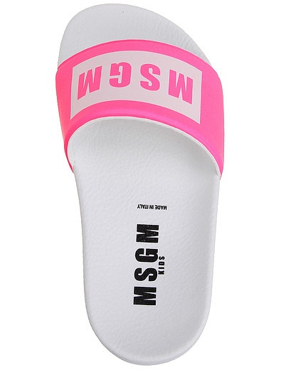 Пляжные шлепанцы с неоново-розовым логотипом MSGM - 2284509371313 - Фото 4