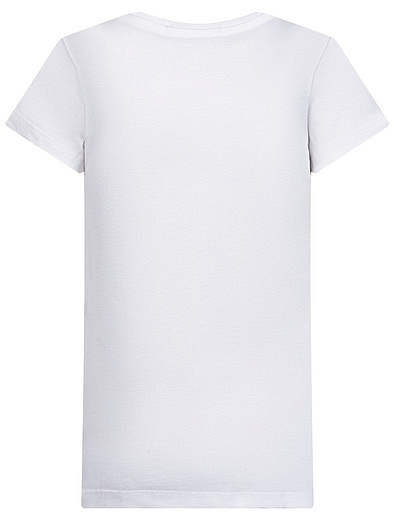 Хлопковая белая футболка с логотипом CALVIN KLEIN JEANS - 1134509080405 - Фото 2
