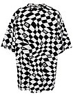 Платье-футболка с шахматным принтом - 1054509376295