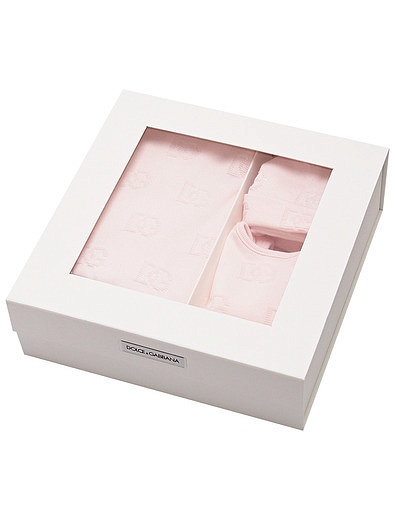 Розовый комплект с логотипами Dolce & Gabbana - 3034509370279 - Фото 6