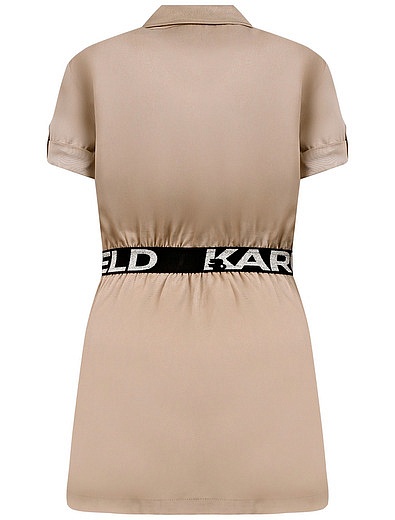 Платье с накладными карманами и логотипом на поясе KARL LAGERFELD - 1054509276434 - Фото 4