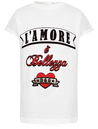 Футболка с принтом l'amore e bellezza Dolce & Gabbana - 1131209972023 - Фото 1