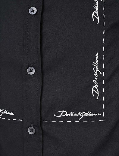 Рубашка с контрастной вышивкой Dolce & Gabbana - 1011119871206 - Фото 3