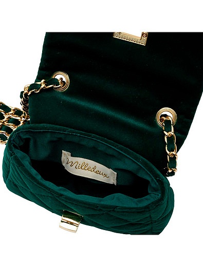 Зелёная бархатная сумка Milledeux - 1204500370109 - Фото 4