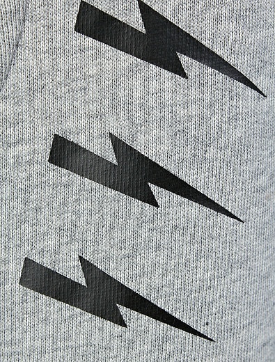 Серые хлопковые шорты с принтом молния NEIL BARRETT KIDS - 1411719970079 - Фото 3
