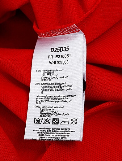 Красное поло с логотипом на воротнике DKNY - 1144519170706 - Фото 3