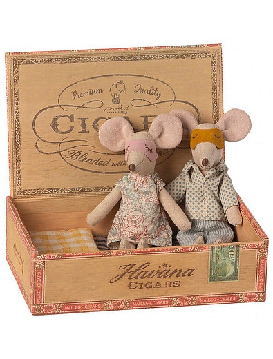 Мыши мама и папа к коробке из под сигар MAILEG - 7134520180775 - Фото 1
