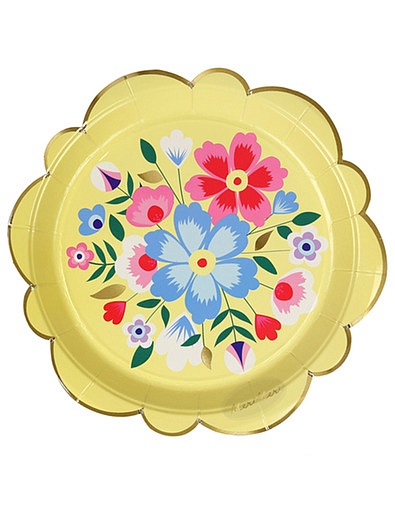 Набор одноразовой бумажной посуды с цветочным принтом 8 шт. Meri Meri - 2294520170505 - Фото 2