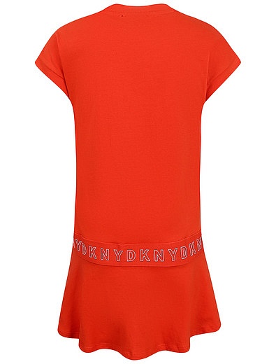 Платье с оборкой и логотипом DKNY - 1054509278230 - Фото 3