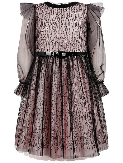 Платье с вышивкой и лаковым поясом Aletta - 1054509187662 - Фото 1