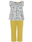 Комплект из блузы с цветочным принтом и брюк - 3024509274400