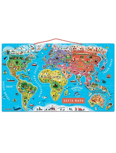 Карта мира с магнитными пазлами JANOD - 3534529270516 - Фото 1