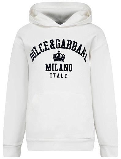 Белое худи с логотипом Dolce & Gabbana - 0094519281654 - Фото 1