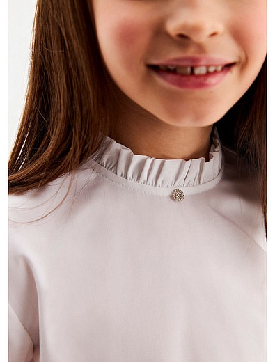 Комбинированная блуза с объемными рукавами SILVER SPOON - 1034509281041 - Фото 7
