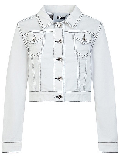 Куртка джинсовая белого цвета MSGM - 1074509070627 - Фото 1