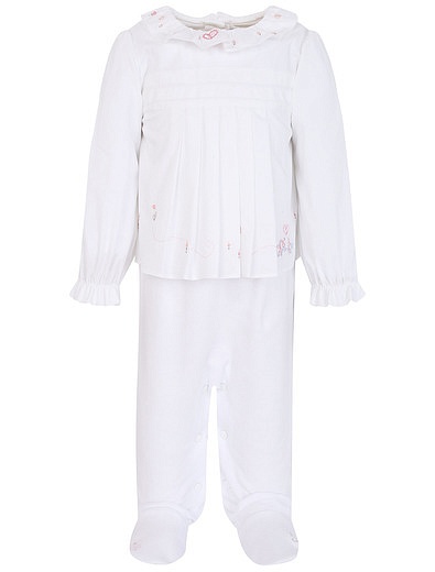 Белый хлопковый комбинезон с вышивкой Dior - 1281209970304 - Фото 1