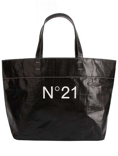 Чёрная сумка-тоут с логотипом №21 kids - 1204508370309 - Фото 1
