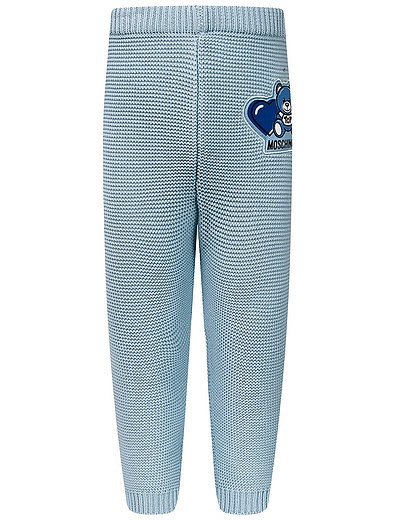 голубые Брюки с логотипом Moschino - 1084529170337 - Фото 1
