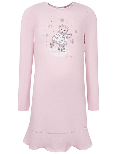Розовая ночная рубашка с мишкой Sanetta - 3342609980343 - Фото 1