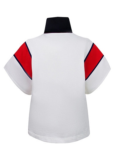 Поло с красными полосками и вышивкой логотипа GUCCI - 1141219070039 - Фото 2