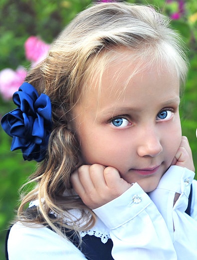 Резинка для волос &quot;синий цветок&quot; Junefee - 4884500081761 - Фото 2