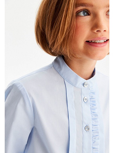 Голубая блуза с оборкой SILVER SPOON - 1034509280259 - Фото 5