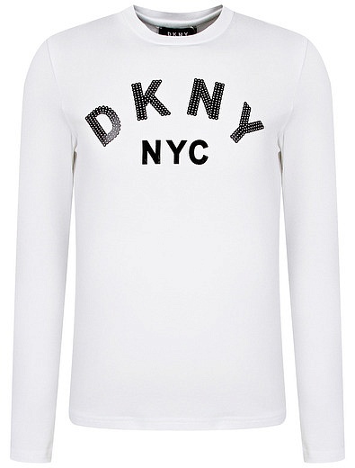 Белый лонгслив с логотипом DKNY - 4164509181328 - Фото 1
