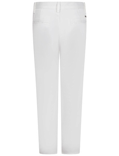 Прямые белые брюки EMPORIO ARMANI - 1084519370617 - Фото 2