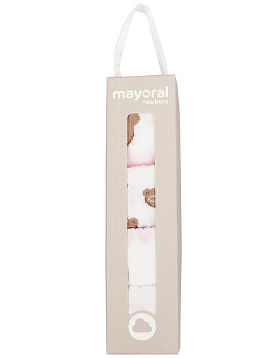 Набор розовых носков с мишками 4 шт Mayoral - 1534508370031 - Фото 1