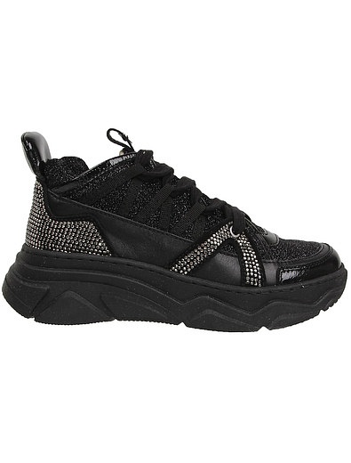 Черные кроссовки с текстильными вставками Florens - 2104509080445 - Фото 2