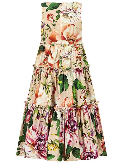 Длинное платье с принтом цветы Dolce & Gabbana - 1054509078083 - Фото 3