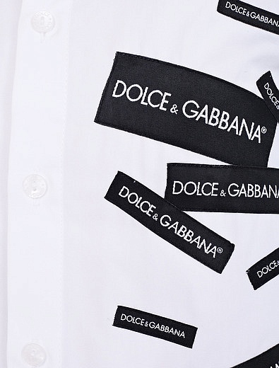 Рубашка с нашивками логотипа Dolce & Gabbana - 1011219970014 - Фото 3