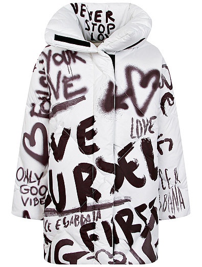 Пуховик с принтом граффити Dolce & Gabbana - 1074509182498 - Фото 4
