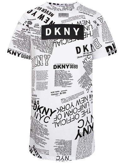 Платье-футболка с надписями DKNY - 1054609177723 - Фото 1