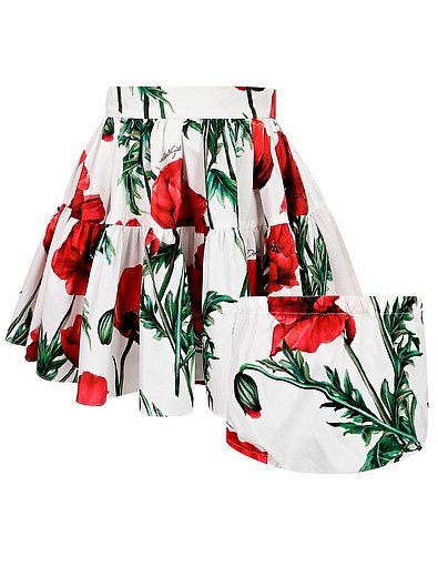Юбка и трусики с принтом маки Dolce & Gabbana - 1044509370287 - Фото 1