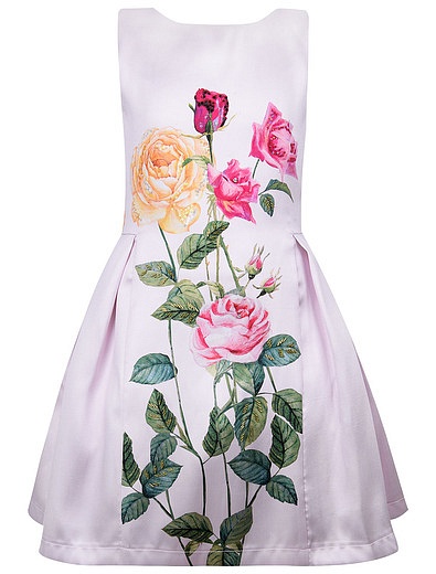 Атласное платье с цветочным принтом и вырезом на спине LOVE MADE LOVE - 1052609870545 - Фото 1