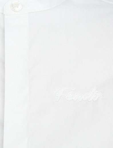 Хлопковая рубашка с вышивкой Fendi - 1011219870765 - Фото 2