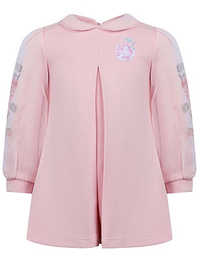 Розовое Платье с воздушными рукавами и имитацией вышивки Lapin House - 1054509184791 - Фото 1